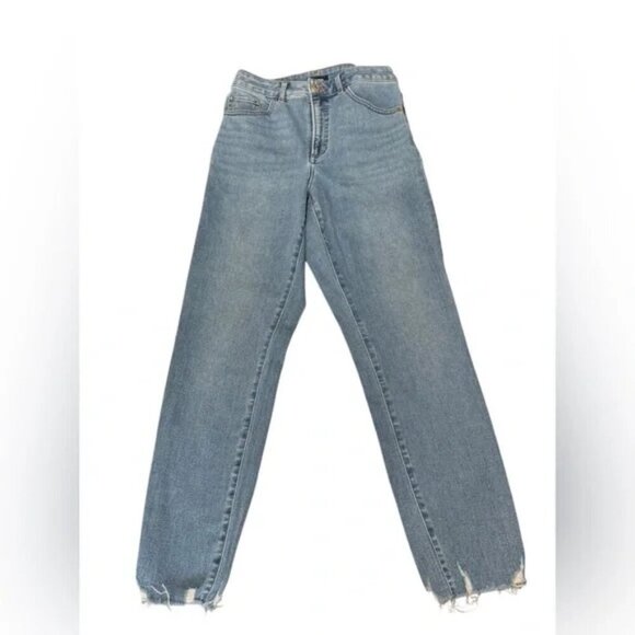 Curvy Super High Waisted Ripped Hem Slim Jeans size 4 R - Picture 7 of 10